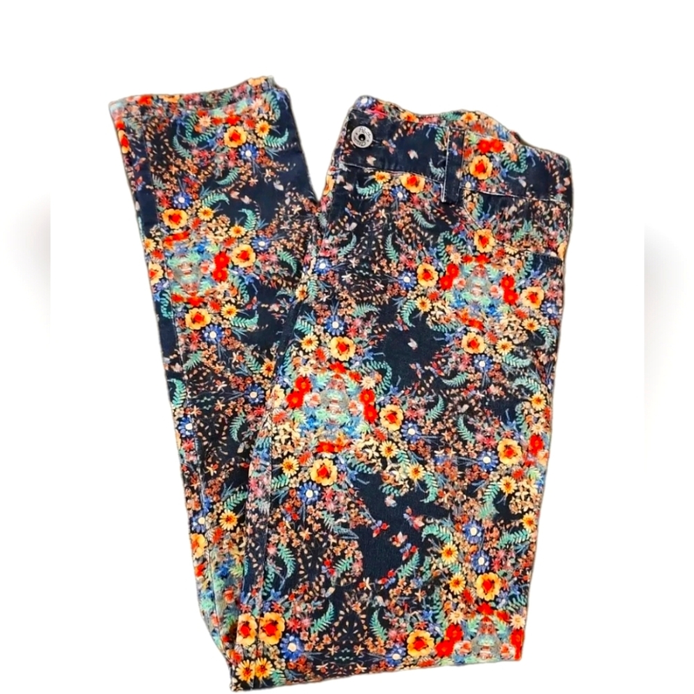 Alice + Olivia - Soft Brushed corduroy pants size 10 ~ Floral print